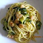 recette Spaghetti  crevettes courgettes