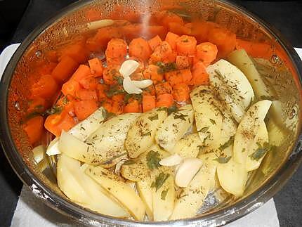 Osso bucco aux olives pommes de terre et carottes vapeur 430
