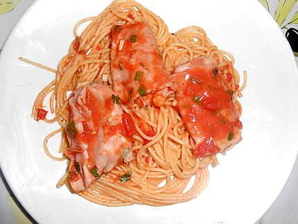 Involtini de mortadelle et spaghetti 430