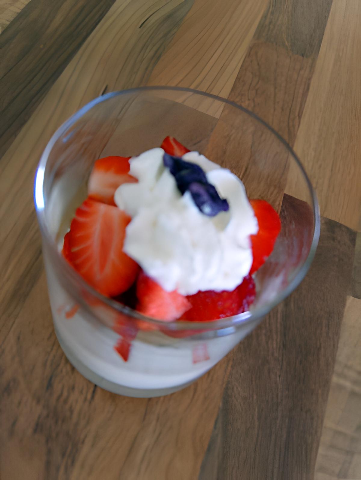 recette verrine pana cotta choco-blanc coco et sa salade de fraises