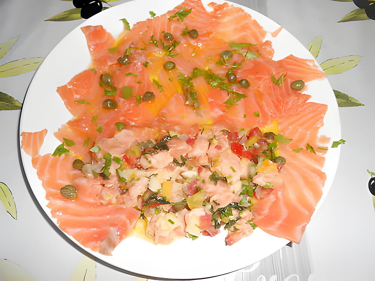 Ceviche de saumon et carpaccioi 430