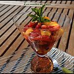 recette salade de fraises et mangues au sirop de miel d'oranger