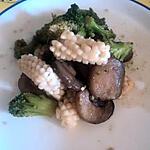 recette Wok de calamar , brocolis et champignon