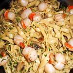 recette Tagliatelles aux noix de st jacques et champignons