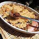recette Crumble aux cerise ;  angélique confite et kirch