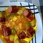 recette goulash de p. de terres aux saucisses fumées ,