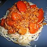 recette Spaghettis à la bolognaise et mozzarella