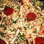 recette Tagliatelles au chorizo et au fromage