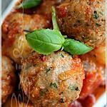 recette ~Boulettes de veau, sauce aux tomates braisées~