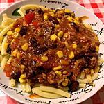 recette Pâtes aux chili con carne