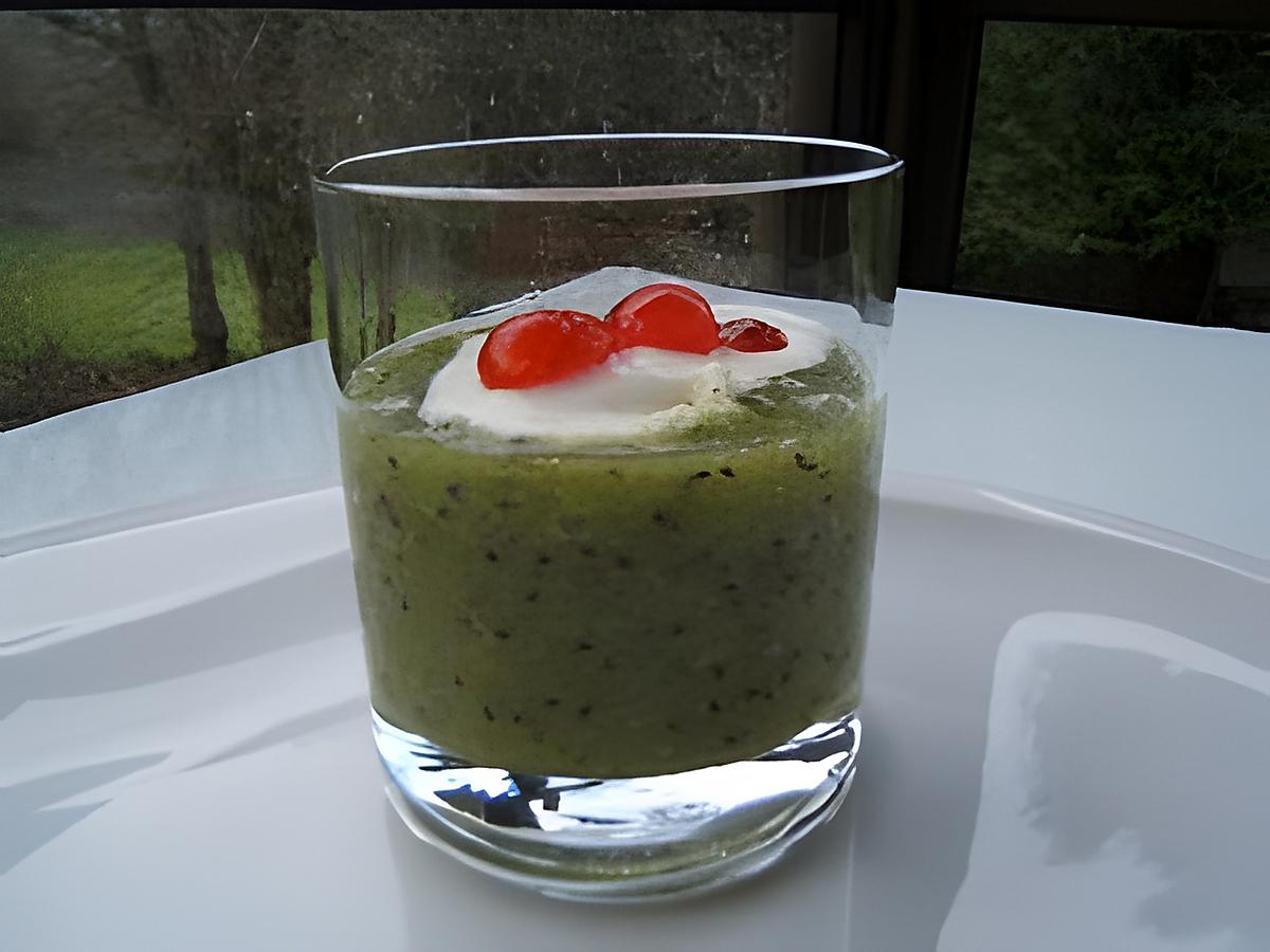 recette Soupe de kiwi au chocolat blanc