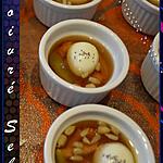 recette Petites verrines d’œuf de caille en gelé au Porto