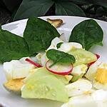 Salade : recette Salade de pousses d’épinard - concombre radis et œufs durs