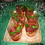 verrines : recette CONCASSEE DE TOMATES ET DE MELON