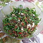 recette Salade de lentilles,chèvre et roquette