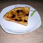 recette Tarte au poires, fond nappé chocolat noisette.