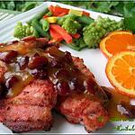 recette Côtelettes de porc au cari rouge, sauce à l'orange