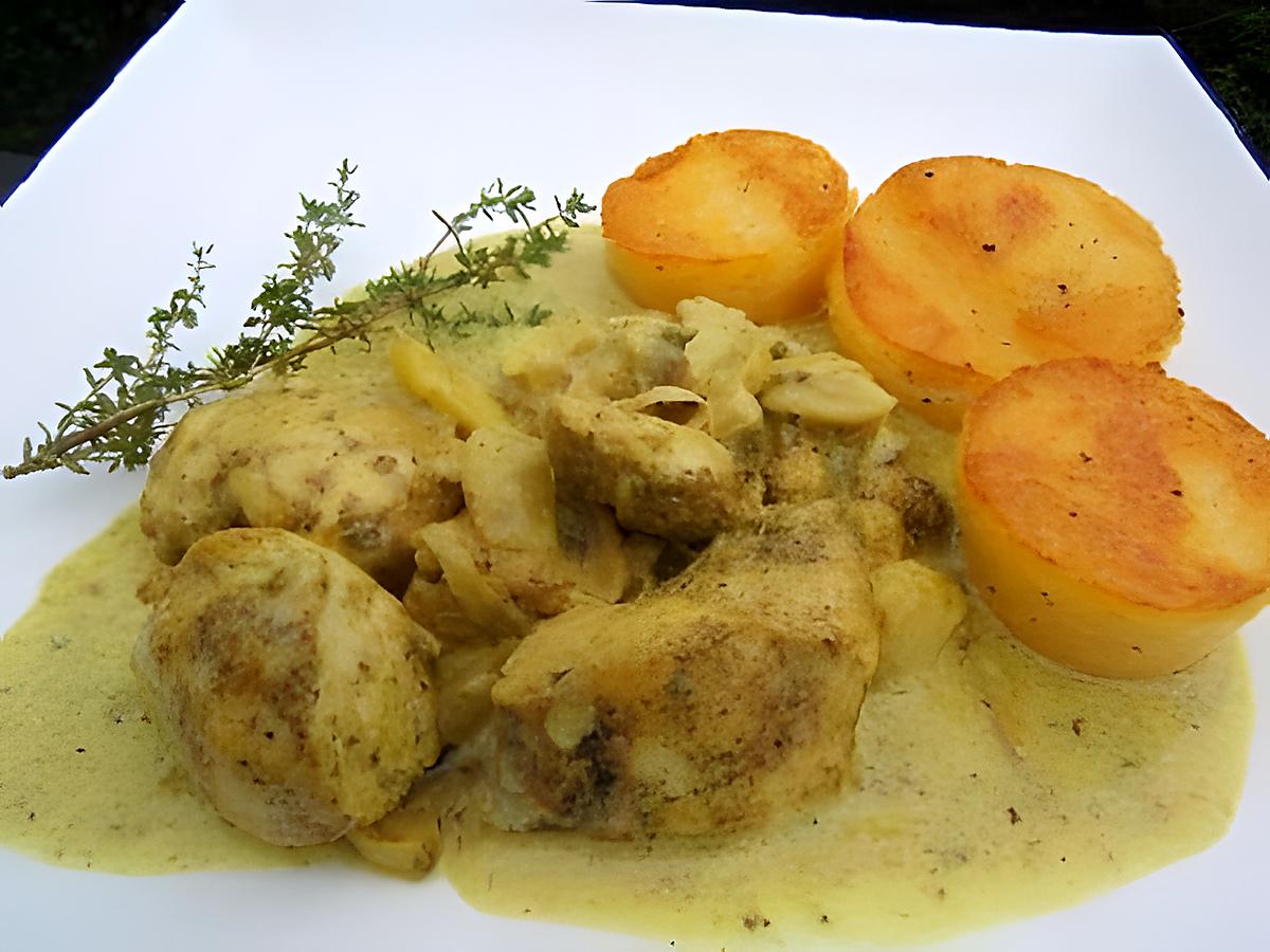 recette Poulet à la vanille et palet de polenta rissolé au beurre salé