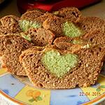 recette Cake chocolat et son coeur menthe