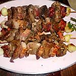 recette Brochette de rognons de porc au lard