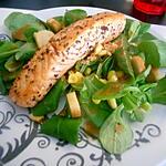 recette Salade au pavé de saumon de mon cheri