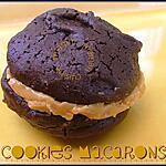 recette Cookie/macaron au chocolat noir & beurre de cacahuètes
