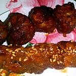 recette Brochettes de boulettes- Tsukune teriyaki