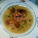 recette Potage au fenouil, ciboulette et crevettes grises.