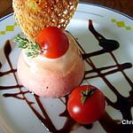 recette Entremets à la tomate, chèvre et thym