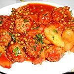 recette BOULETTES KEFTA AUX PETITS POIS POMMES DE TERRE