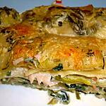 recette LASAGNES SAUMON FUME/POIREAUX