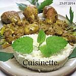 recette Pillons de poulet. champignons. sauce curcuma.