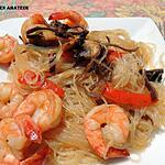 recette Vermicelles de soja aux champinons et crevettes