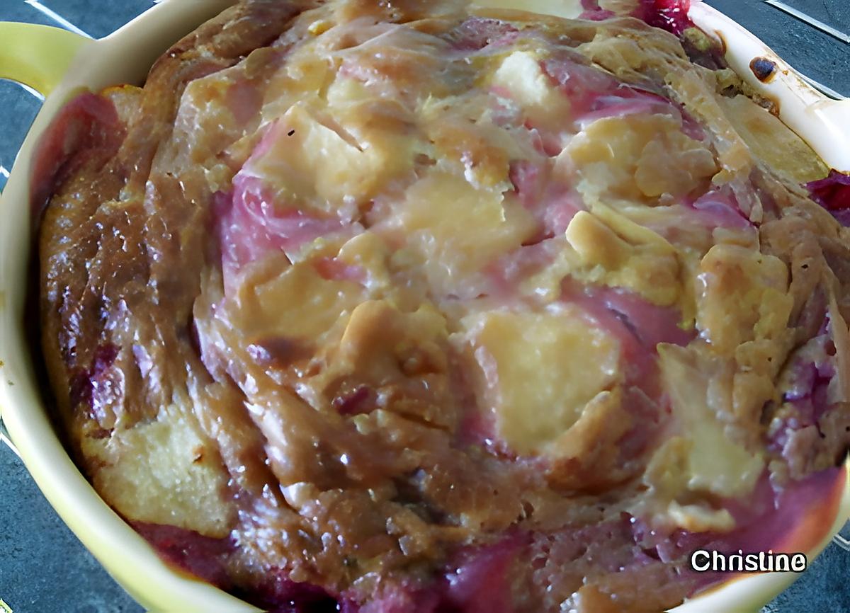 recette Clafouti Pêche-Groseilles et Spéculoos