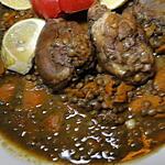 recette Poulet braisé aux lentilles et beurre d'arachides