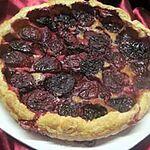 recette Tarte aux prunes rouge et crème.
