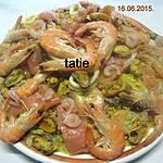 recette Boulgour aux crustacés.saumon rose.safranés.