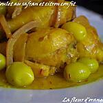 recette Poulet au safran, coriandre et citron confit