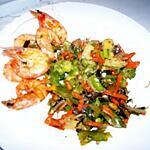 crevettes : recette Mélange de légume wok aux crevettes