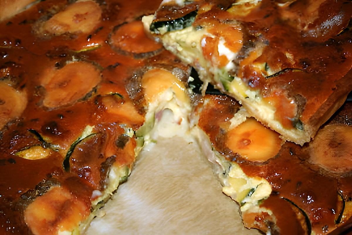 recette TARTE A LA COURGETTE ET AU JAMBON