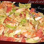 recette chou chinois aux crevettes et pamplemousse