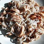 recette Konjac et poulet fumé sauce au poivre ( régime dukan)