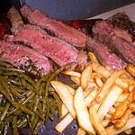 recette Cote de boeuf grillée haricots vert,frites