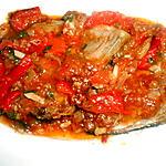 recette COTES DE PORC TOMATES FRAICHES ET POIVRONS GRILLES