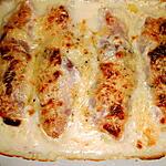 recette ROULES  DE PUREE AU JAMBON GRATINES