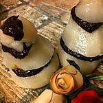 recette POIRES  POCHEES  AU  CHOCOLAT  ET  VANILLE