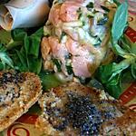 recette TARTARE  DE  SAUMON  ET  SA  GALETTE  PARMESAN