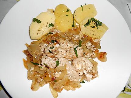 Recette de PETITES CERVELLES DE PORC AUX OIGNONS