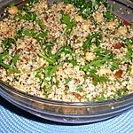 recette Taboulé de semoule et quinoa aux figues séchées ,pois chiche et roquette