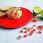 recette Tartare de saumon frais à l'avocat et à la grenade
